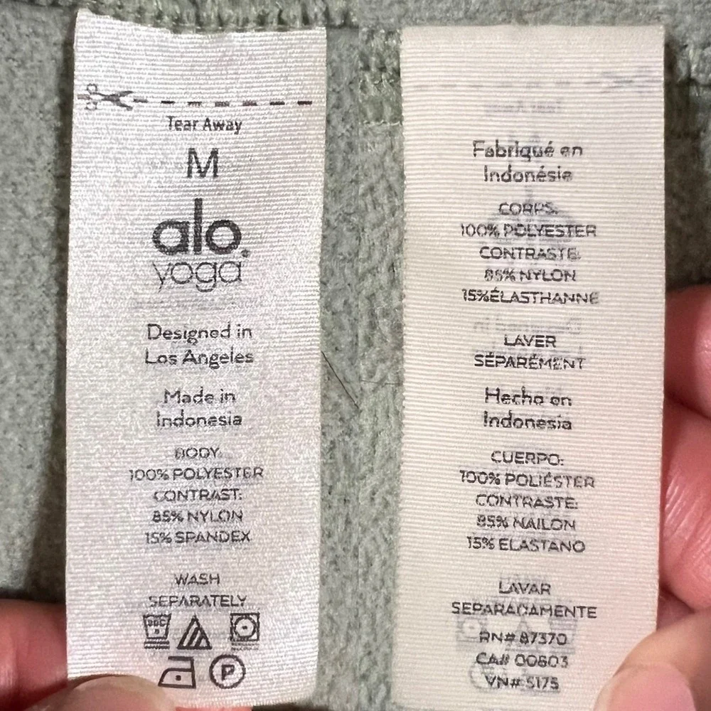 ALO YOGA 1/2 Zip Mammoth Polar Pullover Eucalyptus Size Medium
